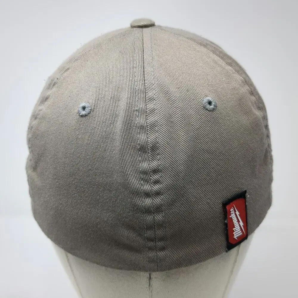 Milwaukee Baseball Cap Gray M Fitted Hat Flexfit Embroidered Logo Tool Brand